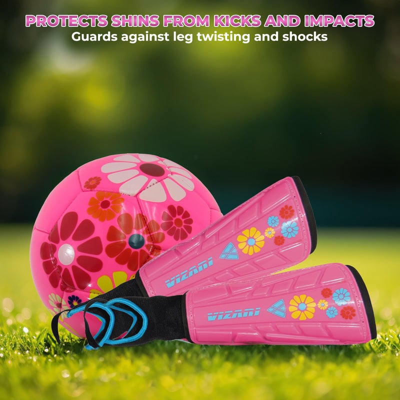 Vizari Blossom Soccer Shin Guards for Kids, Youth, Adults - Lightweight Protective, Dual-Layered Design for Boys, Girls, Men & Women - Stylish & Durable - Image 3